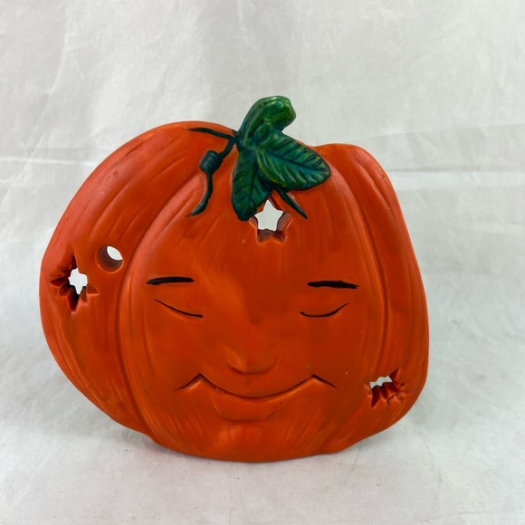 5 Halloween Pumpkin Shaped Tea Light Holders Jack-O-Lantern Witch K’s Ceramics - Picture 2 of 16